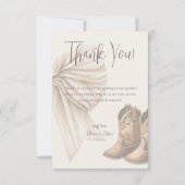 Beige laarzen of bogen Waterverf gender openbaren Bedankkaart (Voorkant)