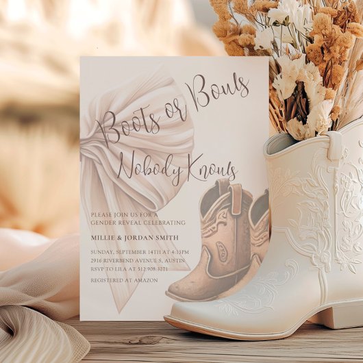 Beige laarzen of bogen Waterverf gender openbaren Kaart