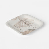 Beige laarzen of bogen Waterverf gender openbaren Papieren Bordje (Gebogen)