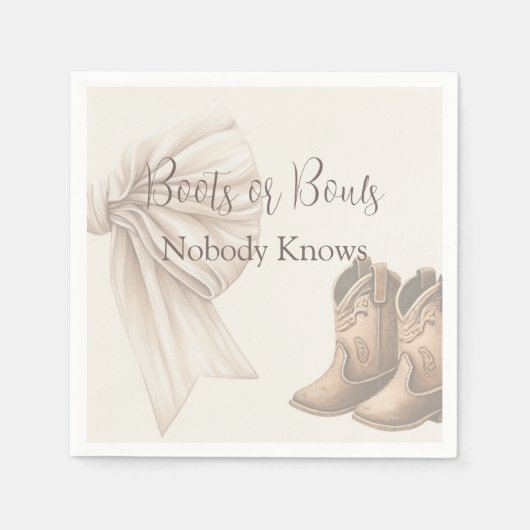 Beige laarzen of bogen Waterverf gender openbaren Servet (Voorkant)