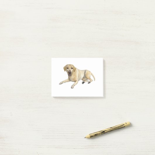 Beige Labrador Dog Down Post-it® Notes (Op bureau)
