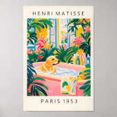 Beige Labrador in bad, Dog Art Print, grappige bar Poster (Voorkant)