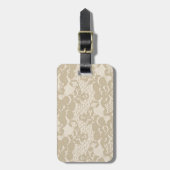 Beige lace bagagelabel (Voorkant verticaal)