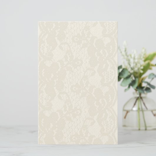 Beige lace briefpapier (Staand voorkant)