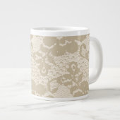 Beige lace grote koffiekop (Voorkant rechts)