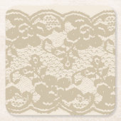 Beige lace kartonnen onderzetters (Voorkant)