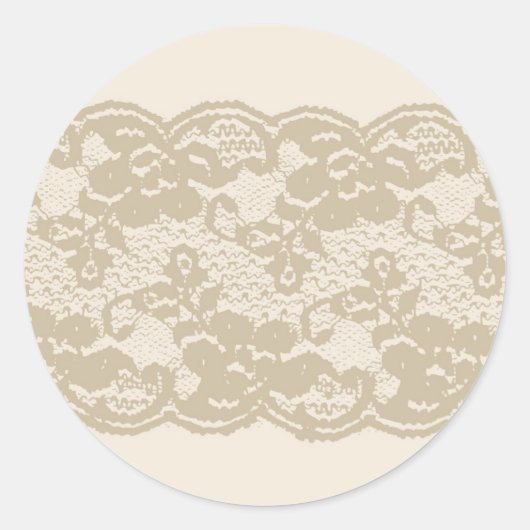 Beige lace ronde sticker (Voorkant)