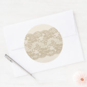 Beige lace ronde sticker (Envelop)