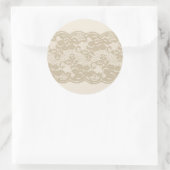 Beige lace ronde sticker (Tas)
