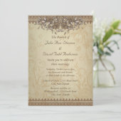 Beige  Lace Wedding Kaart (Staand voorkant)