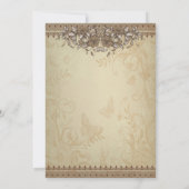Beige  Lace Wedding Kaart (Achterkant)