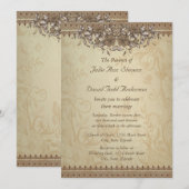 Beige  Lace Wedding Kaart (Voorkant / Achterkant)