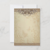 Beige Lace Wedding RSVP Kaartje (Achterkant)
