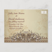 Beige  Lace Wedding Save the Date Aankondigingskaart (Achterkant)