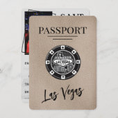 Beige Las Vegas Passport Bewaar de datum Save The Date (Voorkant / Achterkant)