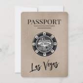 Beige Las Vegas Passport Bewaar de datum Save The Date (Voorkant)