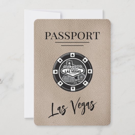 Beige Las Vegas Passport Bewaar de datum Save The Date (Voorkant)