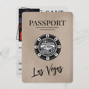 Beige Las Vegas Passport Bewaar de datum Save The Date