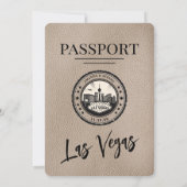 Beige Las Vegas Passport Wedding Kaart (Achterkant)