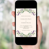 Beige lavendel groen paarse bloemen bruiloft kaart