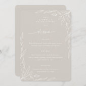 Beige Leaf Motif Thanksgiving Menu (Voorkant / Achterkant)