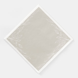 Beige Leaf Motif Thanksgiving Party Servet