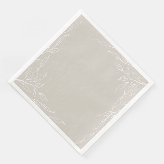 Beige Leaf Motif Thanksgiving Party Servet (Hoek)