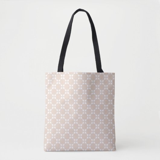 Beige Leaf Pattern Tote Bag (Voorkant)