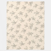 Beige Leaf Throw Blanket Fleece Deken (Voorkant)