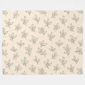 Beige Leaf Throw Blanket Fleece Deken (Voorkant (Horizontaal))