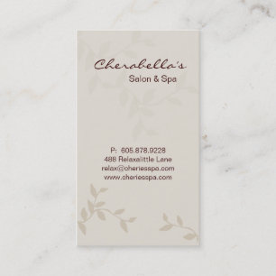 Beige Leaves Salon & Spa Manicure Visitekaartje V