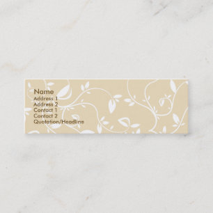 Beige Leaves - Skinny Mini Visitekaartje