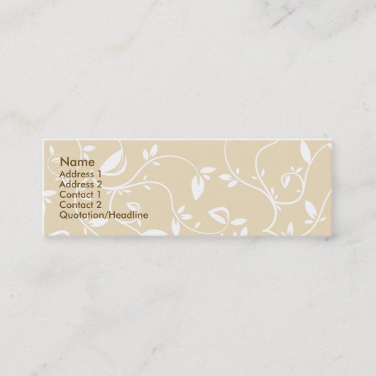 Beige Leaves - Skinny Mini Visitekaartje (Voorkant)