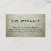 Beige lederen getextureerde monogram visitekaartje (Achterkant)