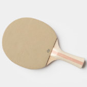 Beige Lederen Textuur Gouden Monogram Tafeltennisbatje (Zijkant)