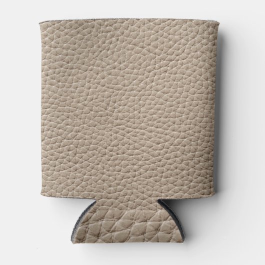 Beige lederen textuur, naadloze achtergrond. blikjeskoeler (Voorkant)