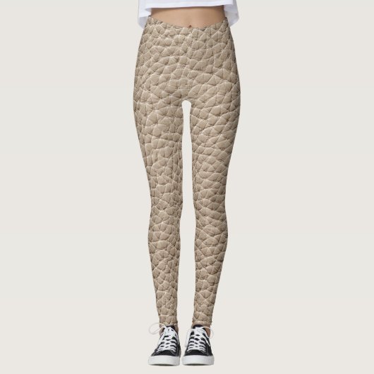 Beige lederen textuur, naadloze achtergrond. leggings (Voorkant)