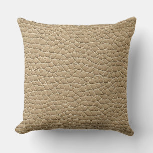 Beige leereffect patroon kussen