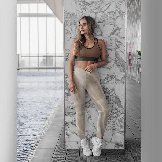 Beige Leggings met een Roos