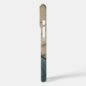Beige & Leiste Blau Versleten Textuur Geometrische Case-Mate iPhone Case (Achterkant / Links)