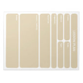 Beige lesplannerblok notitieblok (Voorkant)