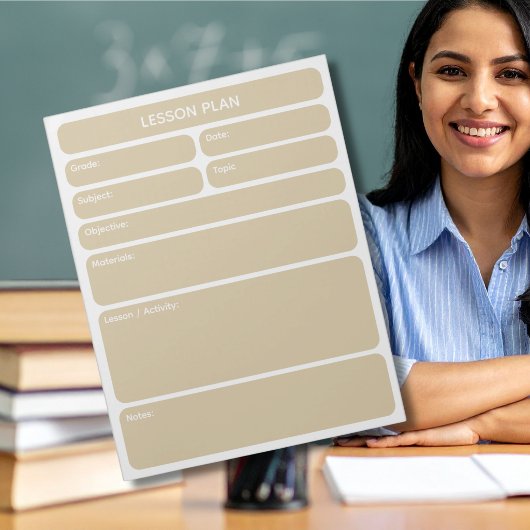 Beige lesplannerblok notitieblok