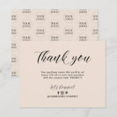Beige Lettering Zakelijk Pakket Bedankkaart (Voorkant / Achterkant)