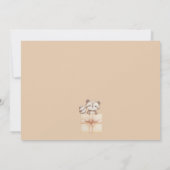 Beige leuke leuke dier verjaardagsfeestje kaart (Achterkant)