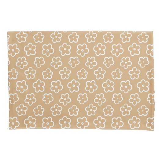 Beige Levendige Y2K Wildflower Bold Retro Spring Kussensloop (Voorkant)