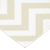 Beige Lg Chevron Navy Blue Name Monogram Tafelkleed (Gekanteld)
