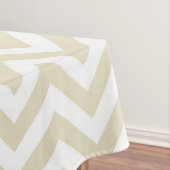 Beige Lg Chevron Navy Blue Name Monogram Tafelkleed (Voorbeeld)