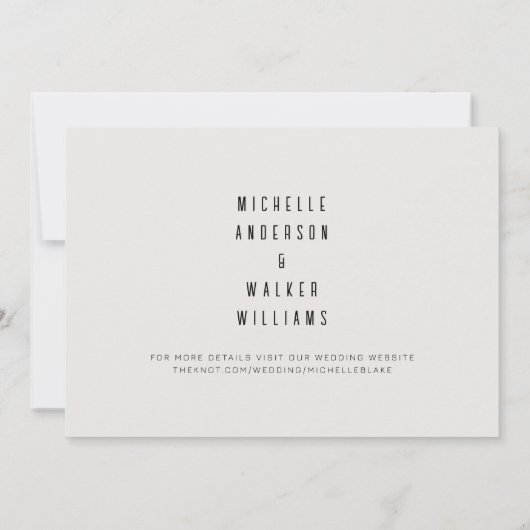 Beige Lg. Monogram Trouwkaart Save the Date (Achterkant)