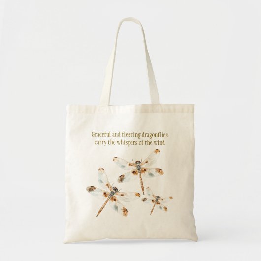 Beige libel elegantie minimalistische natuur ontwe tote bag (Voorkant)