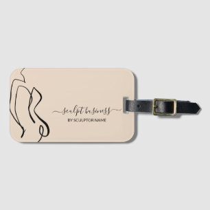 Beige Lichaamsbeeldhouwkunst estheticus Bagagelabel